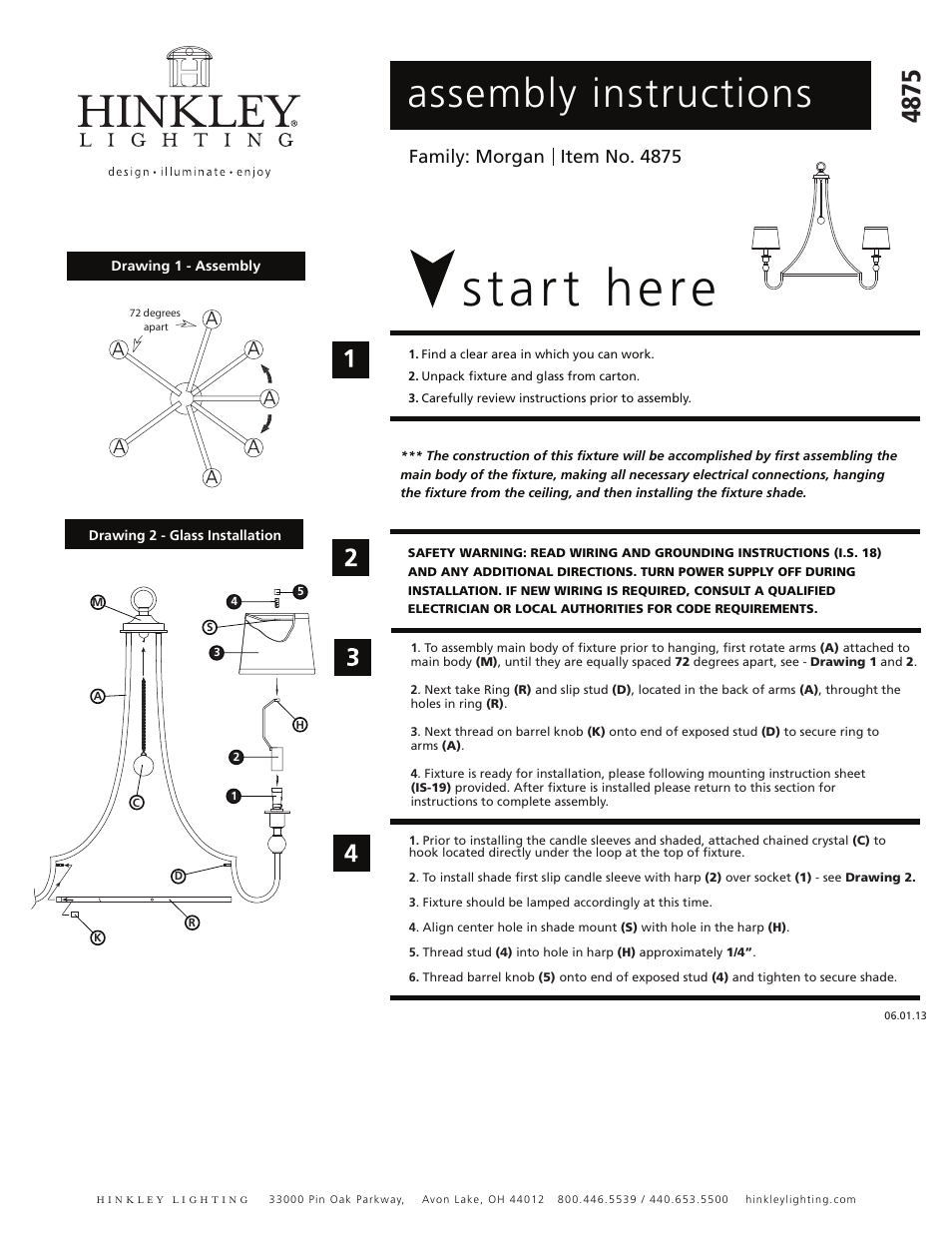 Hinkley Lighting MORGAN 4875BR User Manual | 3 pages