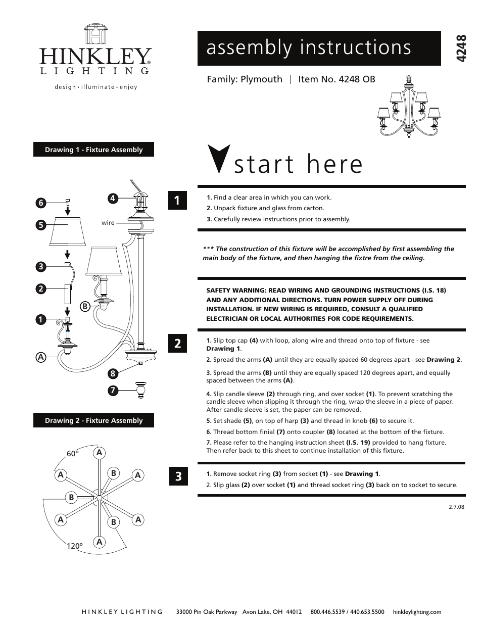 Hinkley Lighting PLYMOUTH 4248OB User Manual | 3 pages