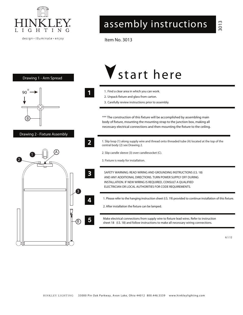 Hinkley Lighting LANDON 3013BN User Manual | 3 pages