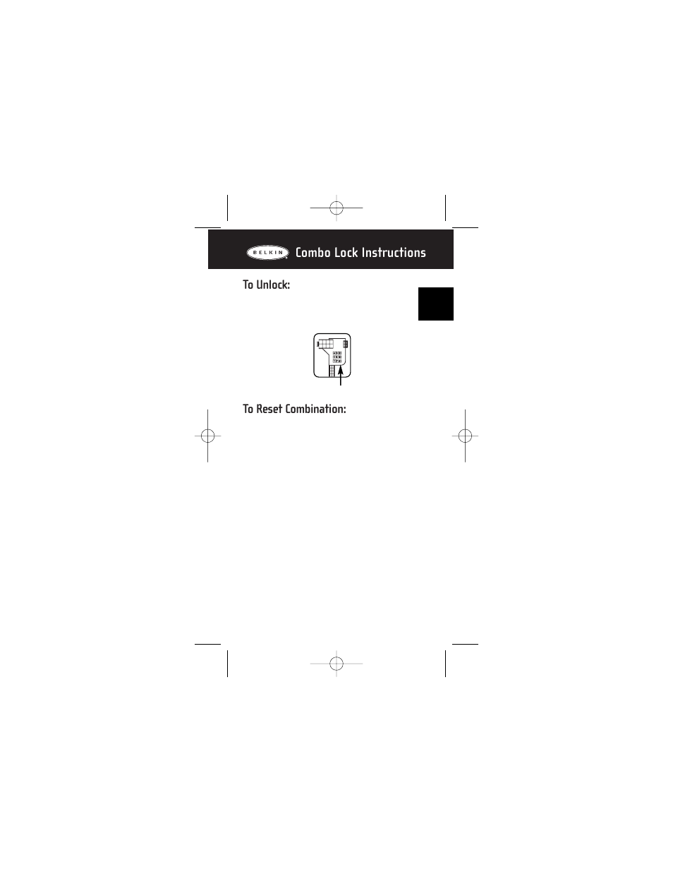 Combo lock instructions | Belkin SafeTech P74101tt User Manual | Page 4 / 9