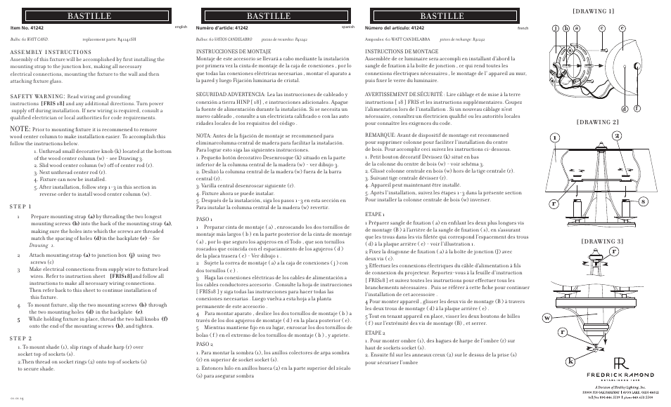 Hinkley Lighting BAROLO FR31242SPG User Manual | 2 pages