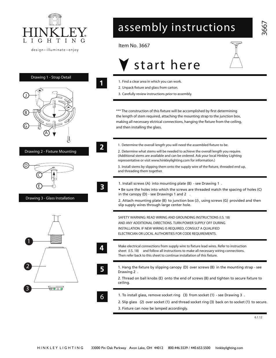 Hinkley Lighting DILLON 3667BN User Manual | 2 pages