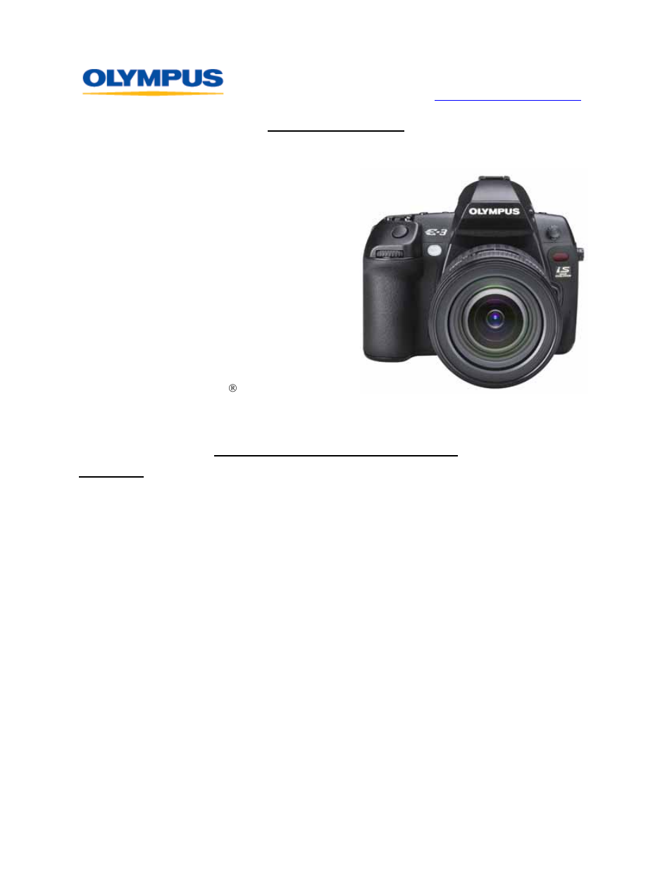 Olympus E-3 Digital User Manual | 26 pages