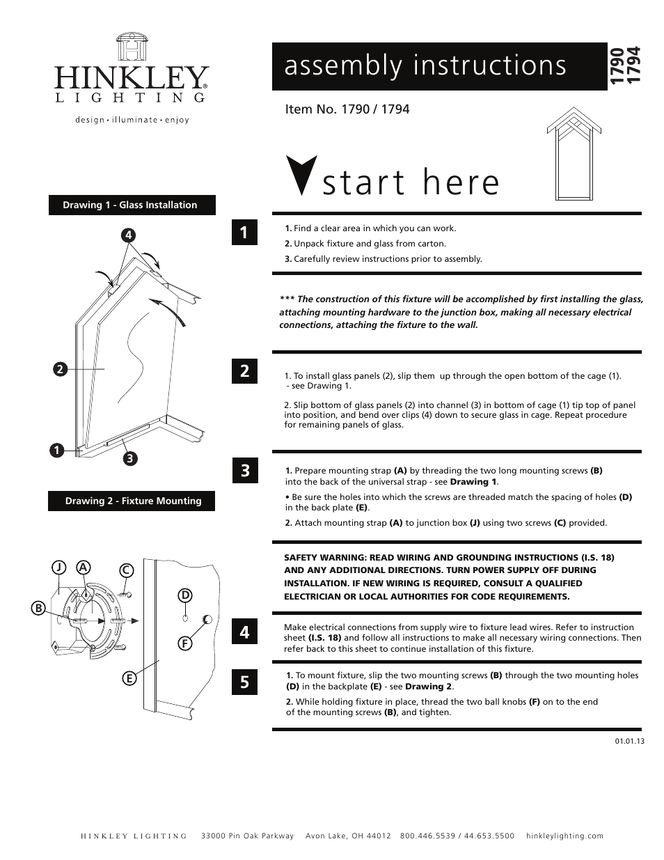 Hinkley Lighting HOLBROOK 1794 User Manual | 3 pages