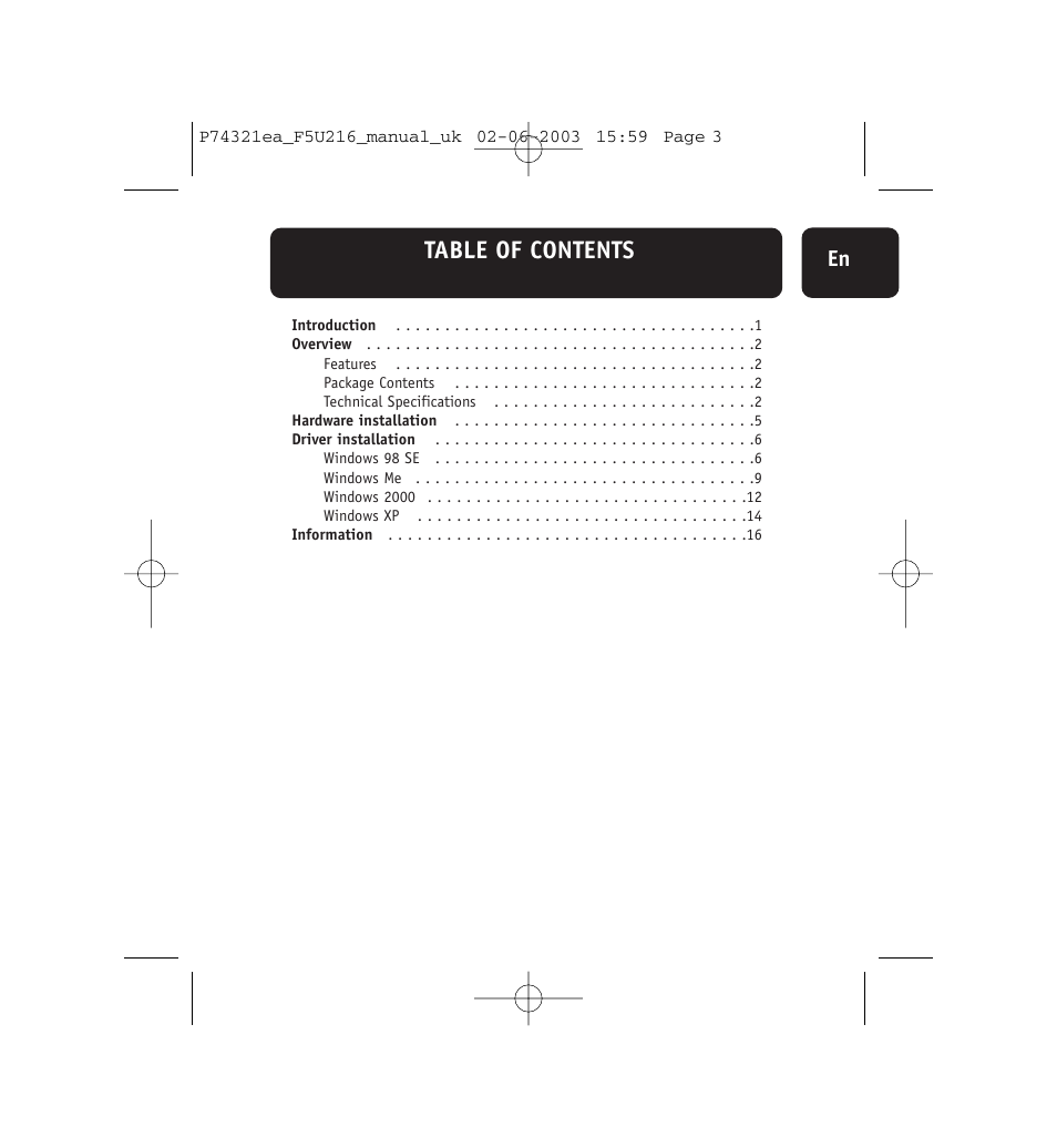 Belkin DockStation F5U216 User Manual | Page 3 / 22