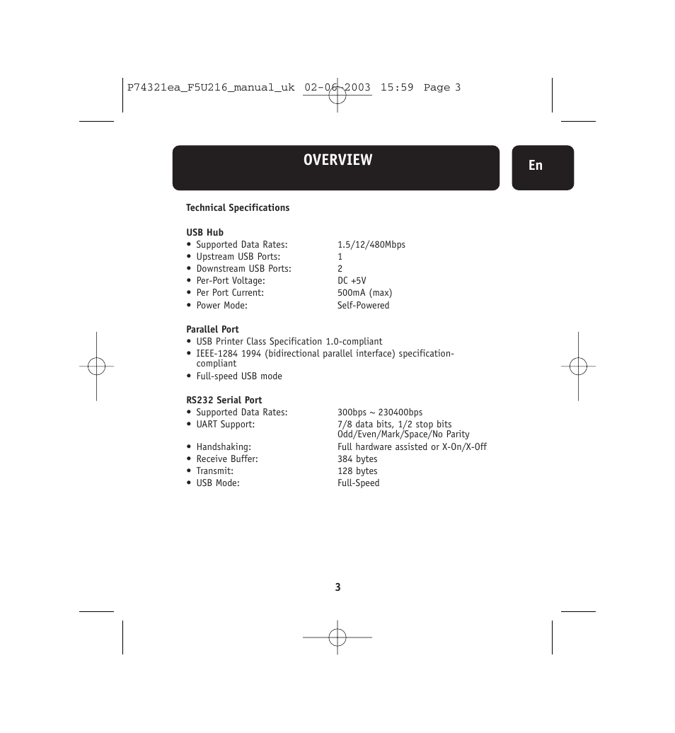 Overview | Belkin DockStation F5U216 User Manual | Page 7 / 22