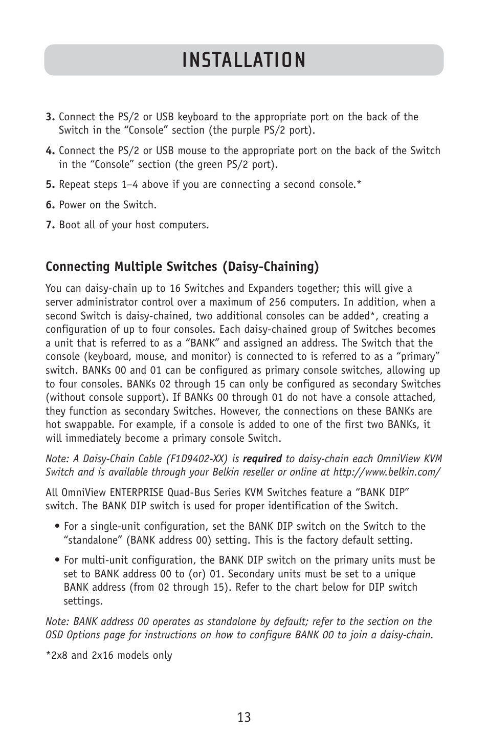 Installation | Belkin F1DE108C User Manual | Page 15 / 49