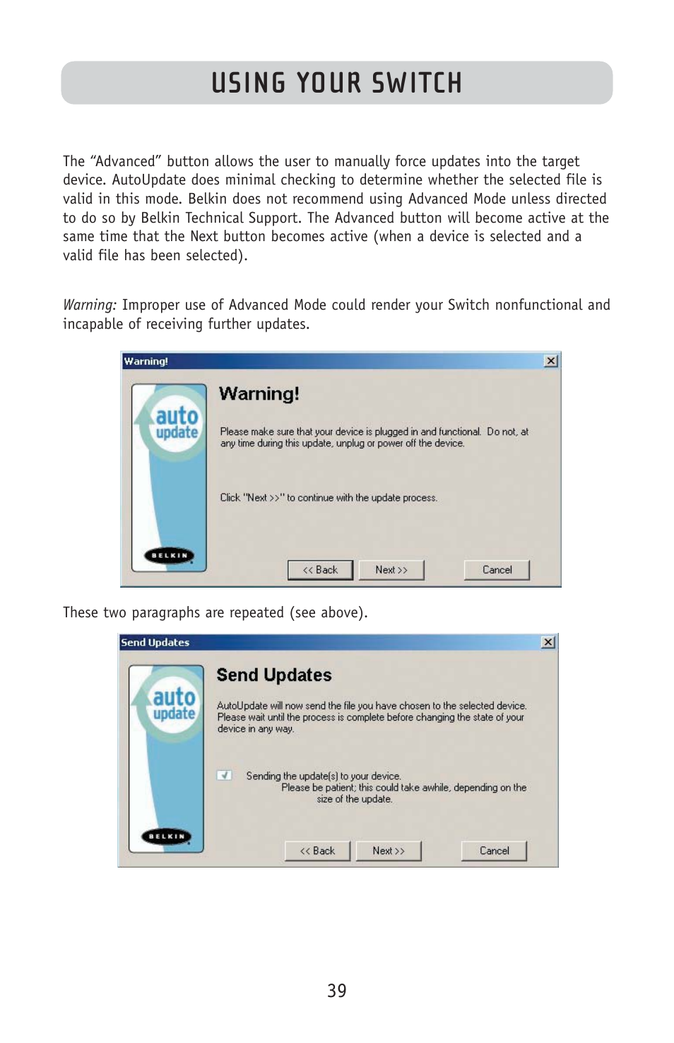 Using your switch | Belkin F1DE108C User Manual | Page 41 / 49