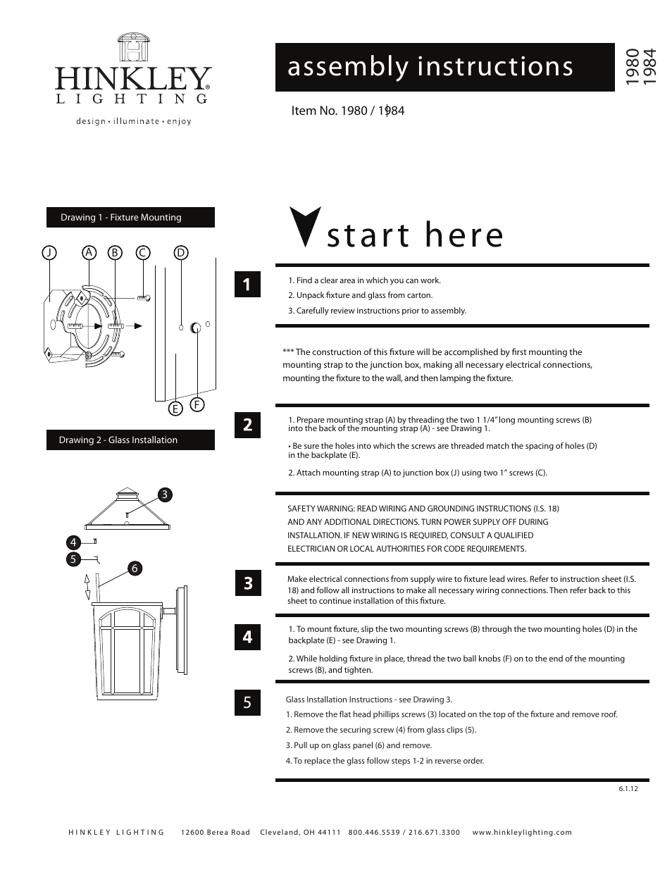 Hinkley Lighting CEDAR HILL 1984 User Manual | 1 page