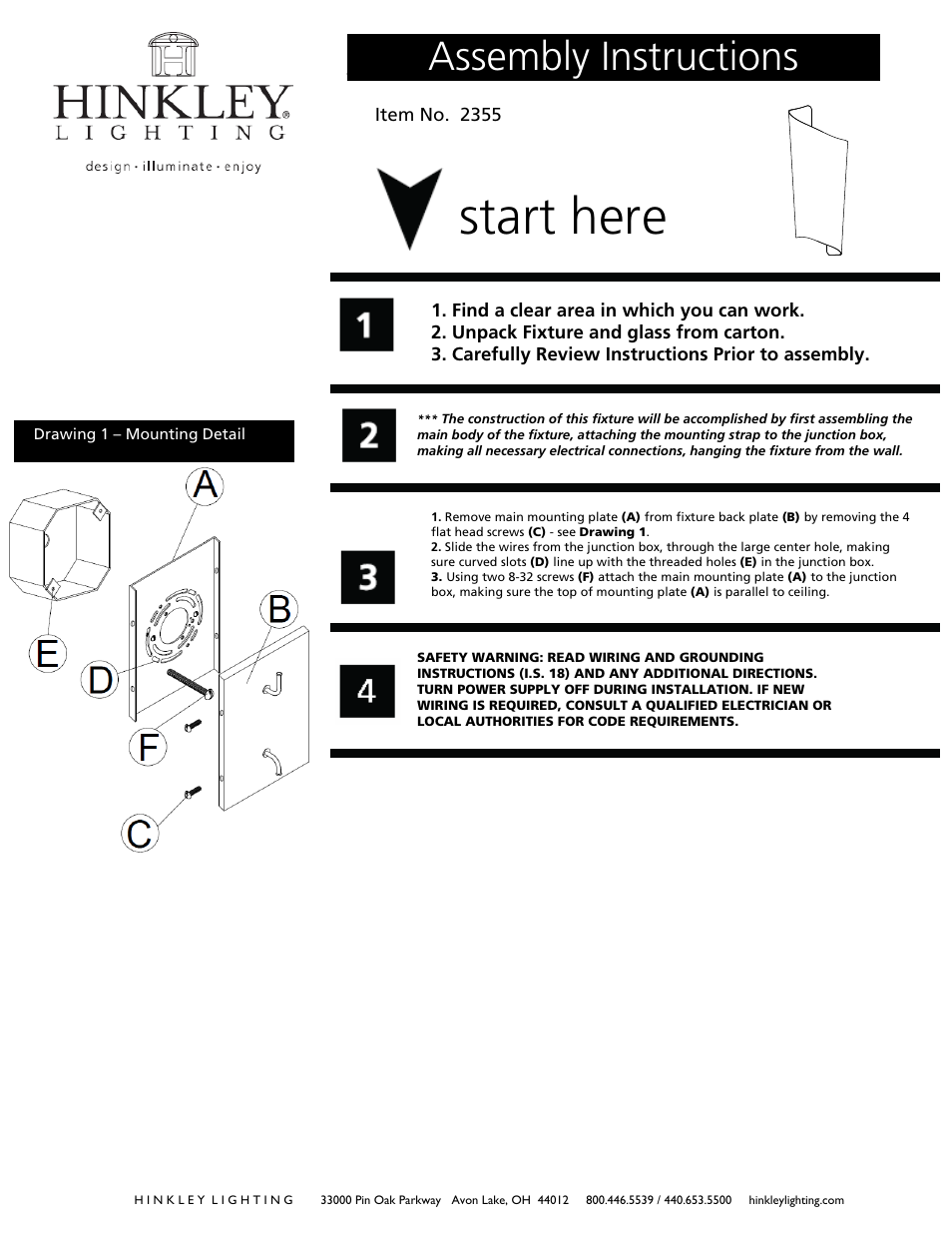 Hinkley Lighting SURF 2355 User Manual | 3 pages