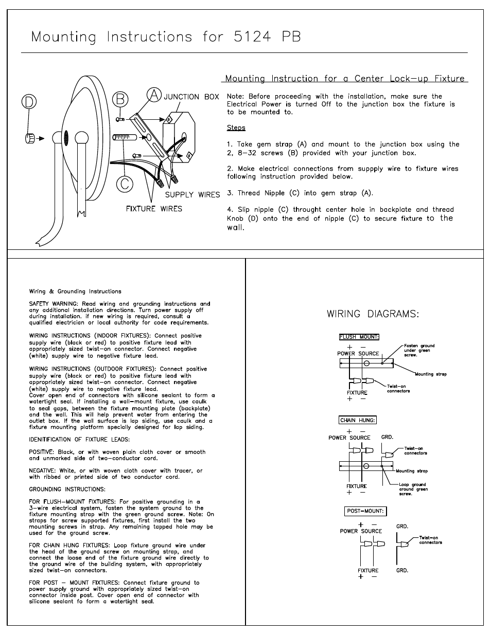 Hinkley Lighting VIRGINIAN 5124PB User Manual | 2 pages