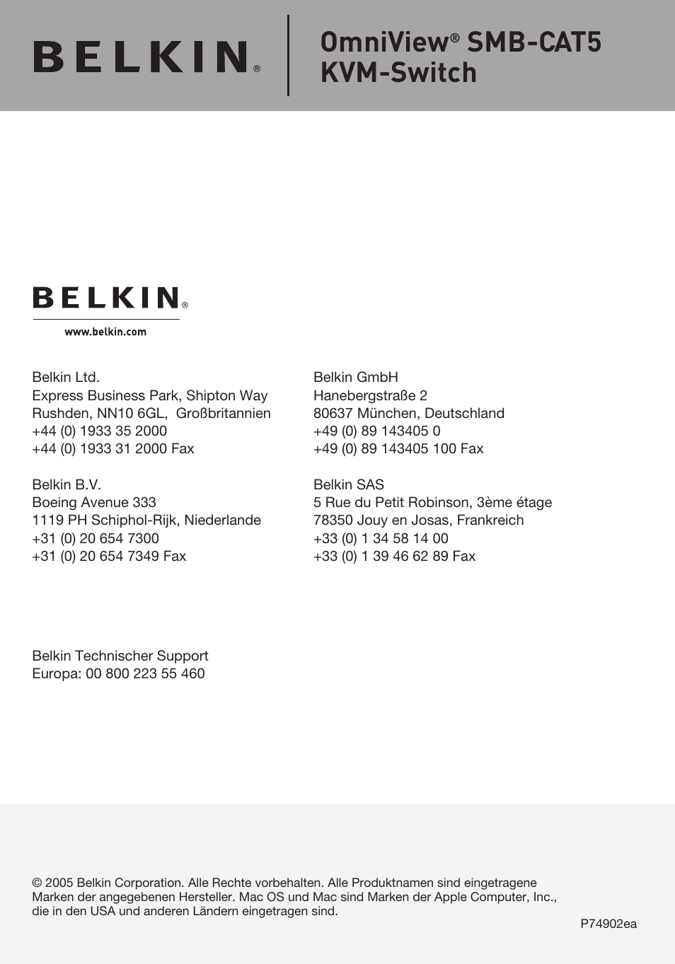 Omniview, Smb-cat5 kvm-switch | Belkin F1DP108AEA User Manual | Page 104 / 306