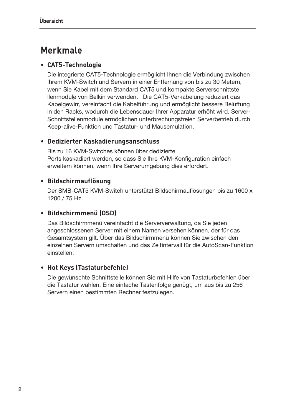 Merkmale | Belkin F1DP108AEA User Manual | Page 107 / 306