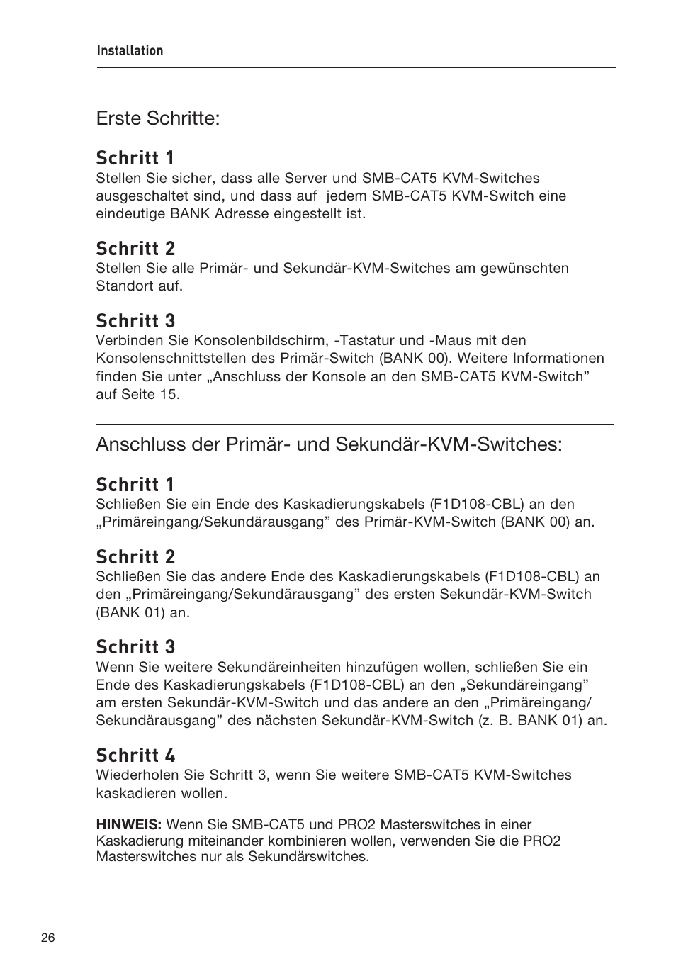 Erste schritte: schritt 1, Schritt 2, Schritt 3 | Schritt 4 | Belkin F1DP108AEA User Manual | Page 131 / 306