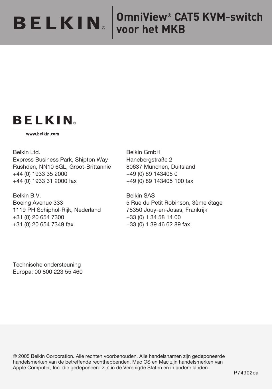 Omniview, Cat5 kvm-switch voor het mkb | Belkin F1DP108AEA User Manual | Page 154 / 306