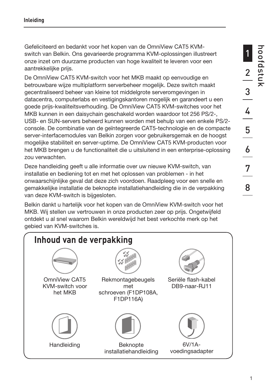 Inhoud van de verpakking, Ho of ds tu k | Belkin F1DP108AEA User Manual | Page 157 / 306