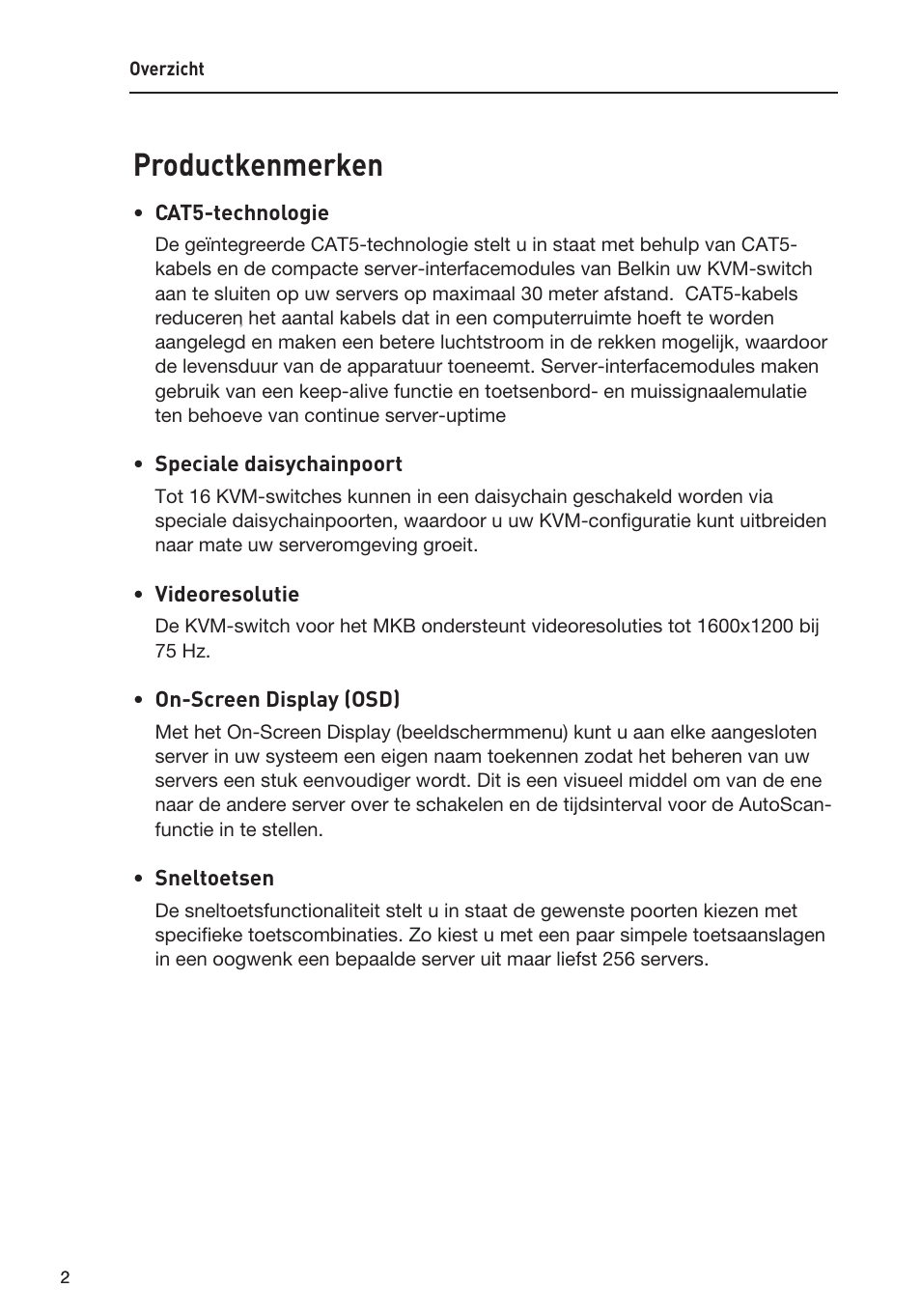 Productkenmerken | Belkin F1DP108AEA User Manual | Page 158 / 306