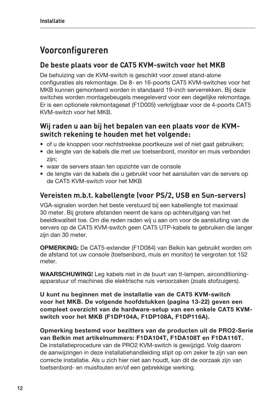 Voorconﬁgureren | Belkin F1DP108AEA User Manual | Page 168 / 306