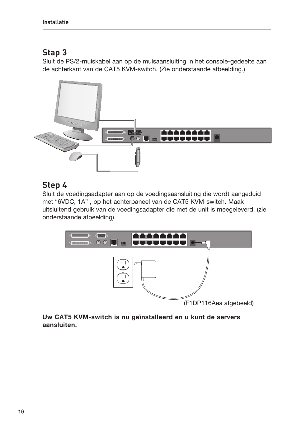 Stap 3, Step 4 | Belkin F1DP108AEA User Manual | Page 172 / 306