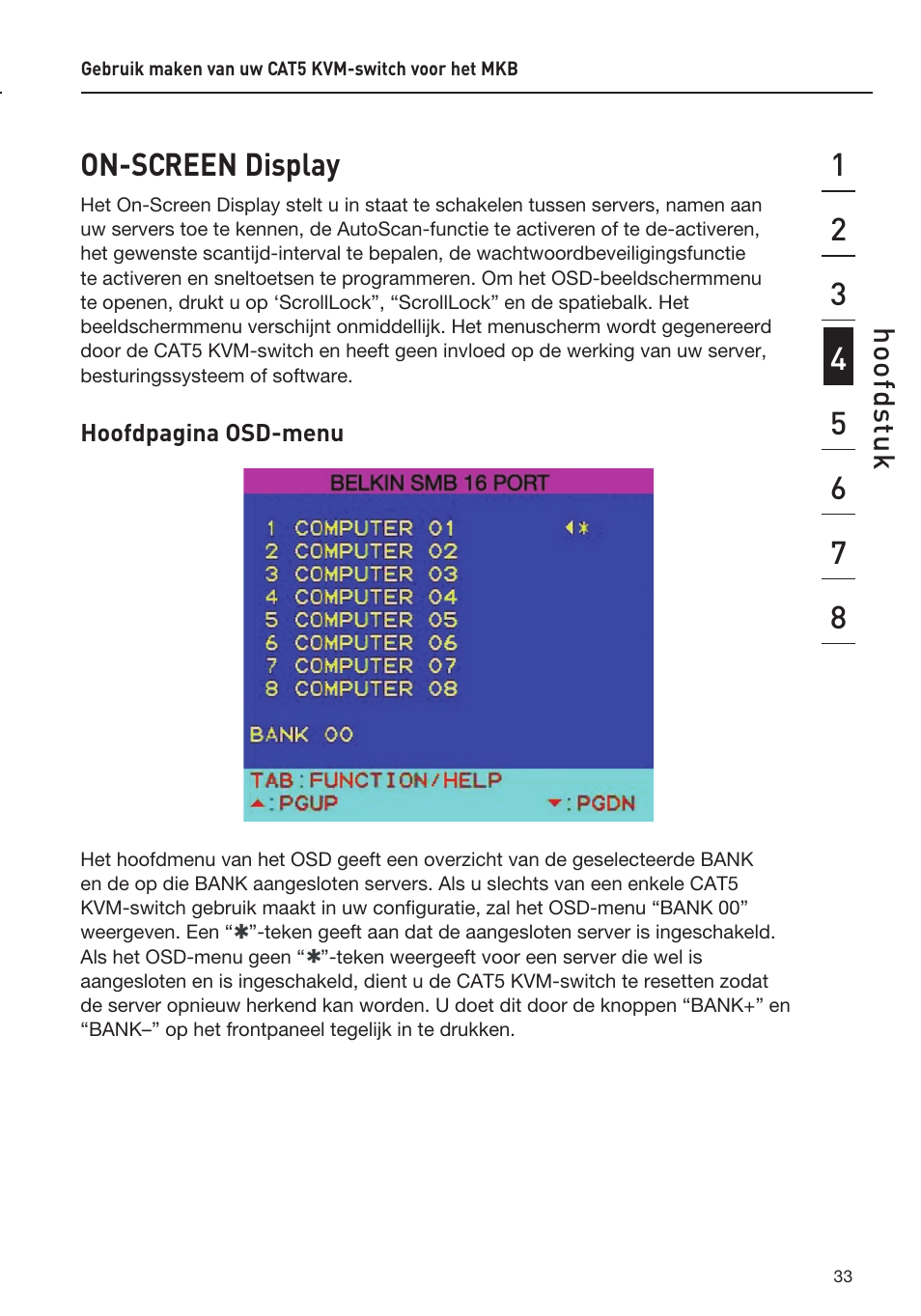 On-screen display | Belkin F1DP108AEA User Manual | Page 189 / 306