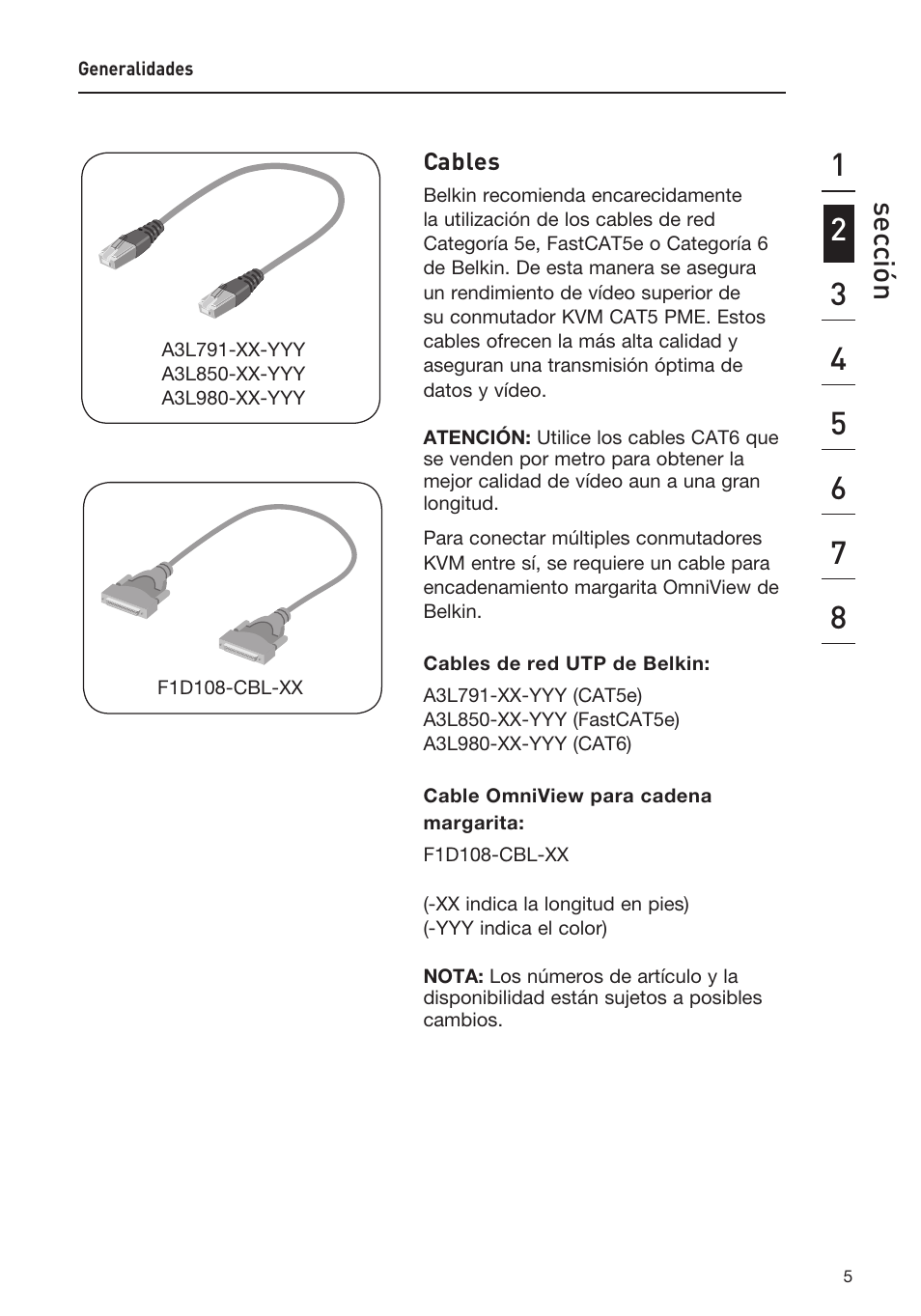 Sec ción | Belkin F1DP108AEA User Manual | Page 212 / 306