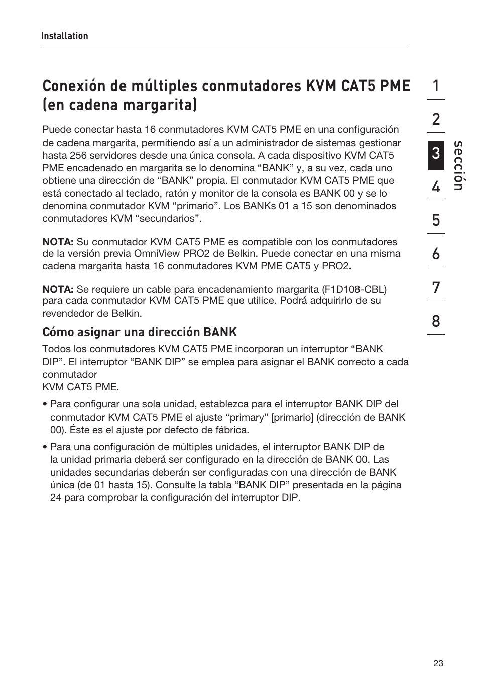 Sec ción | Belkin F1DP108AEA User Manual | Page 230 / 306