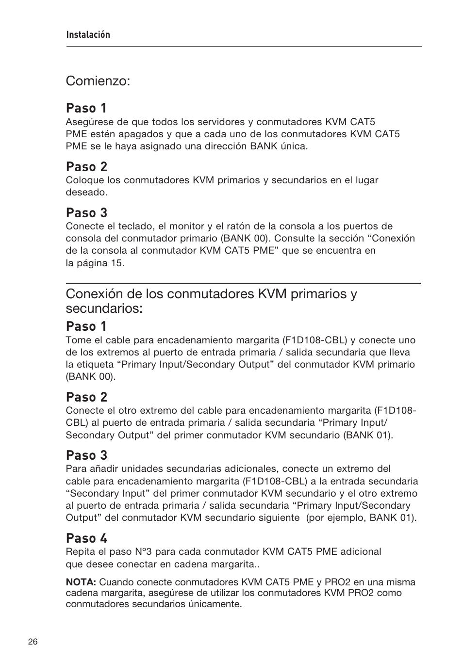 Comienzo: paso 1, Paso 2, Paso 3 | Paso 4 | Belkin F1DP108AEA User Manual | Page 233 / 306