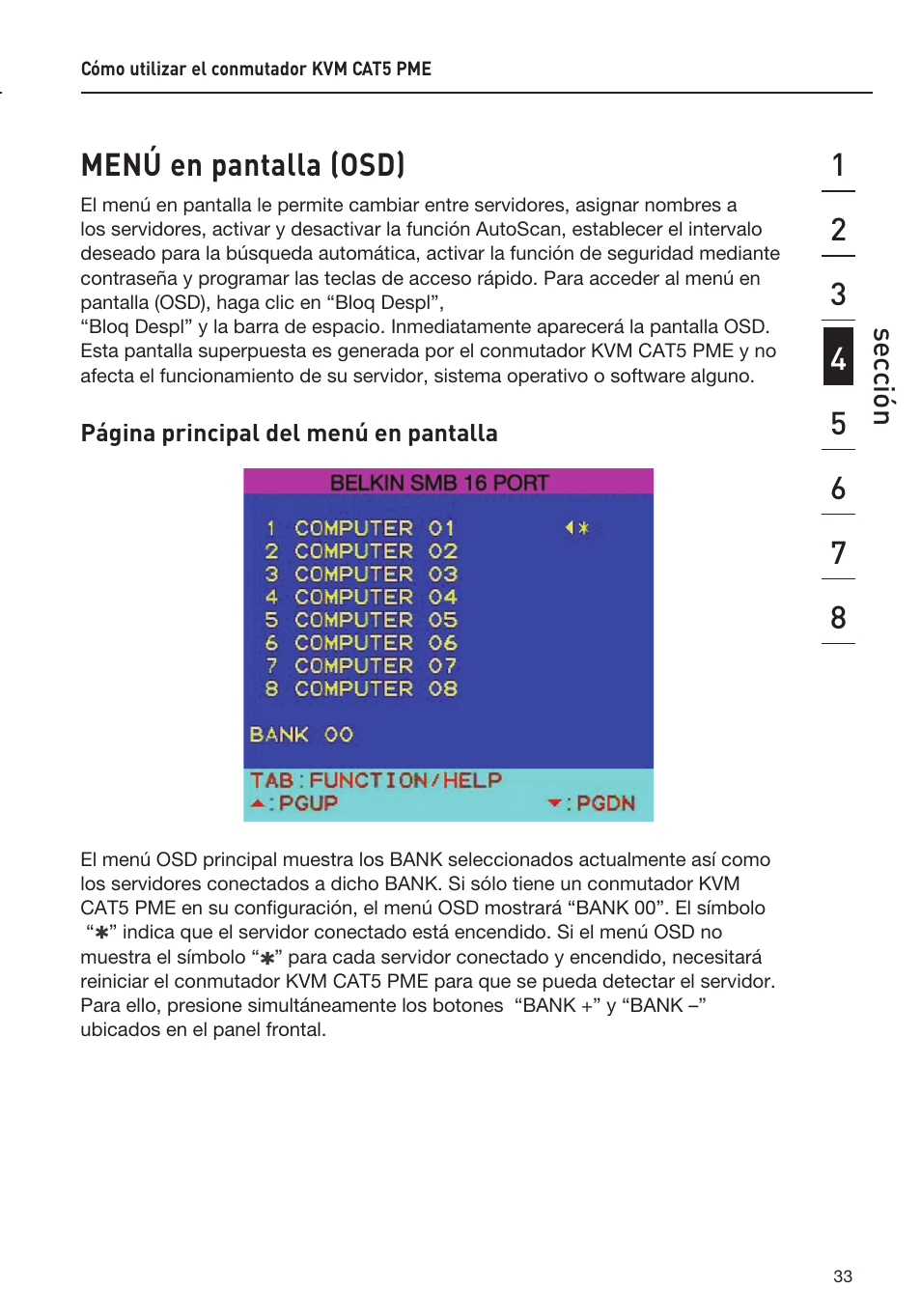 Menú en pantalla (osd) | Belkin F1DP108AEA User Manual | Page 240 / 306