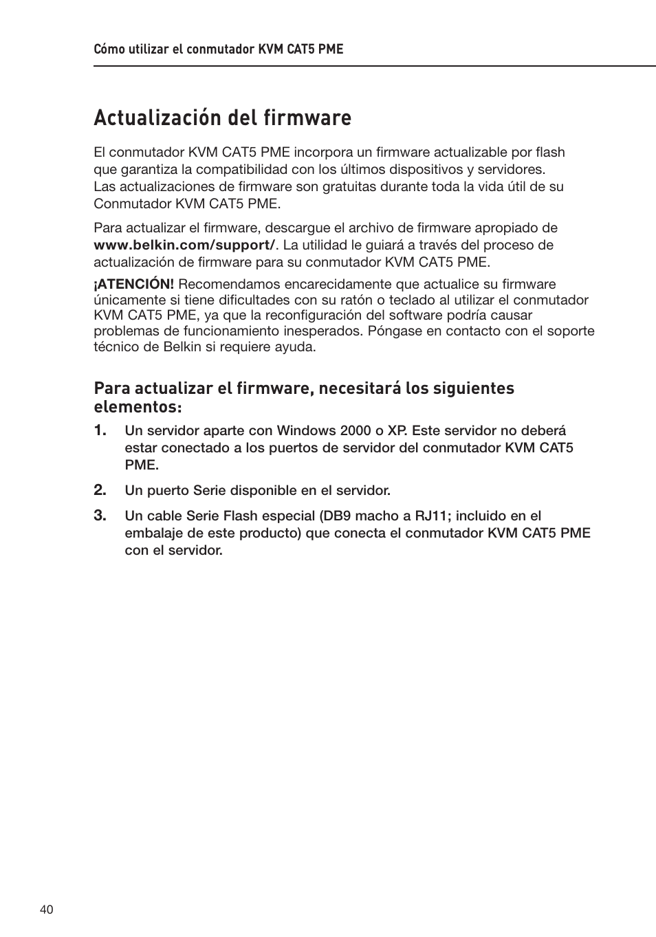 Actualización del firmware | Belkin F1DP108AEA User Manual | Page 247 / 306