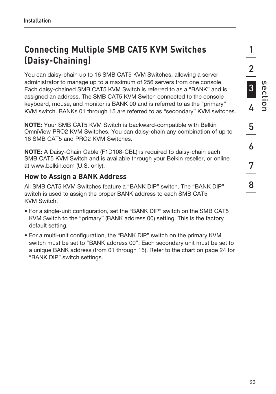 Se ct io n | Belkin F1DP108AEA User Manual | Page 26 / 306