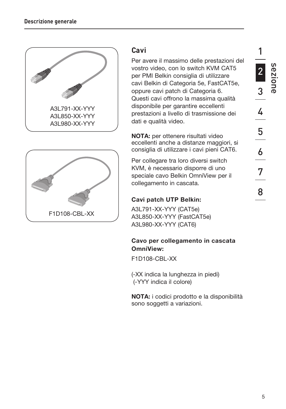 Sezione | Belkin F1DP108AEA User Manual | Page 263 / 306