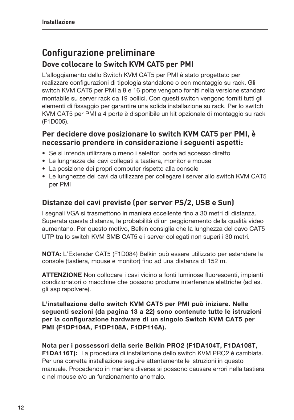 Conﬁgurazione preliminare, Dove collocare lo switch kvm cat5 per pmi | Belkin F1DP108AEA User Manual | Page 270 / 306