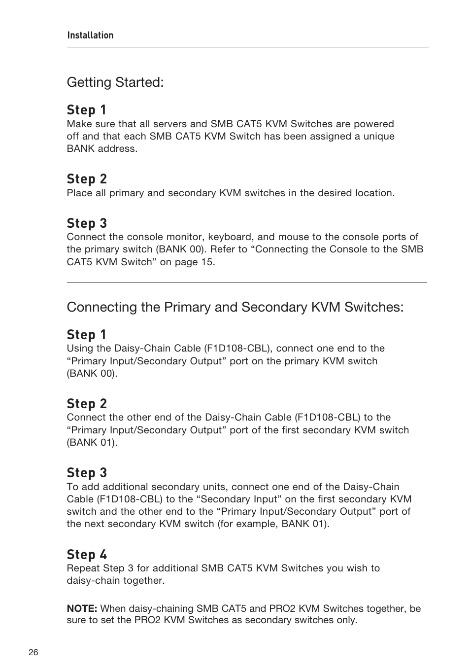 Getting started: step 1, Step 2, Step 3 | Step 4 | Belkin F1DP108AEA User Manual | Page 29 / 306