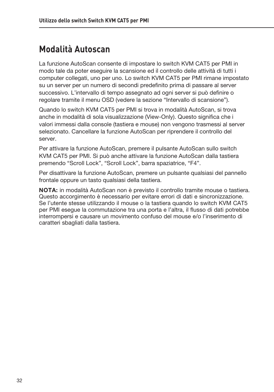 Modalità autoscan | Belkin F1DP108AEA User Manual | Page 290 / 306