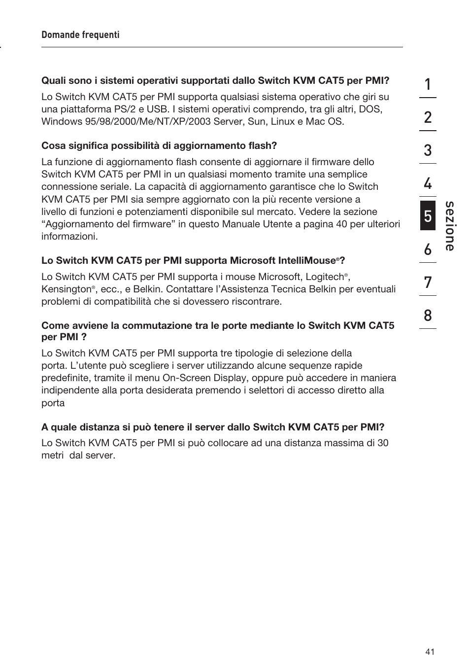 Sezione | Belkin F1DP108AEA User Manual | Page 299 / 306