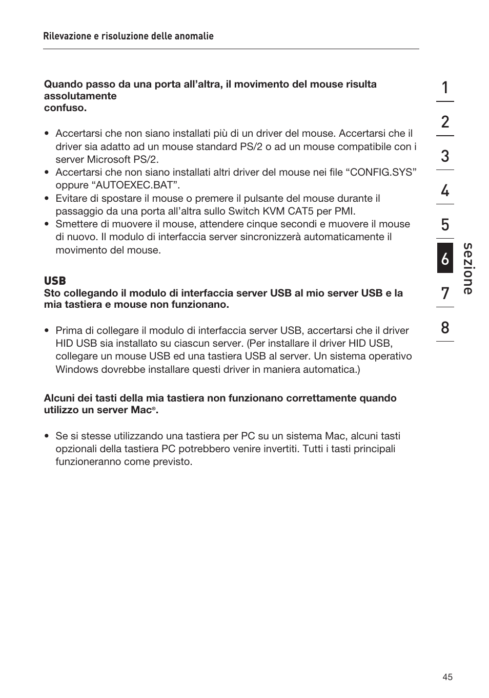 Sezione | Belkin F1DP108AEA User Manual | Page 303 / 306