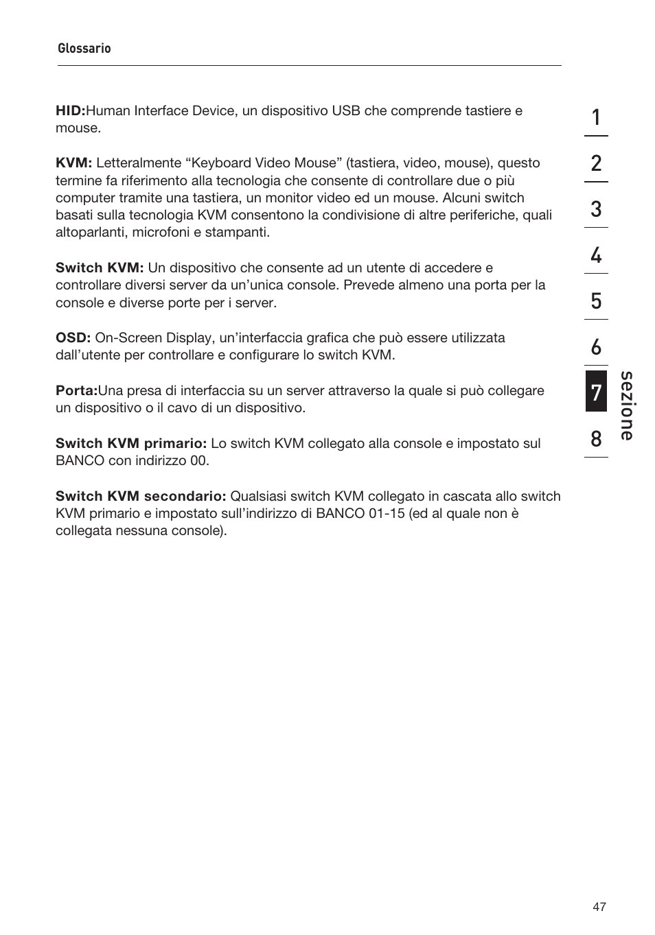 Sezione | Belkin F1DP108AEA User Manual | Page 305 / 306