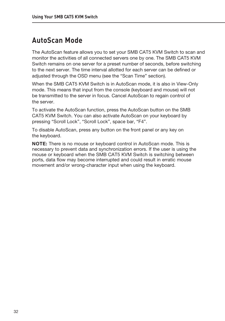 Autoscan mode | Belkin F1DP108AEA User Manual | Page 35 / 306