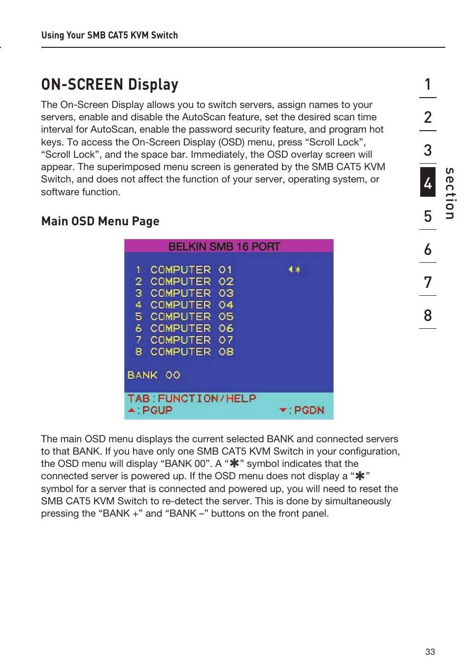 On-screen display | Belkin F1DP108AEA User Manual | Page 36 / 306