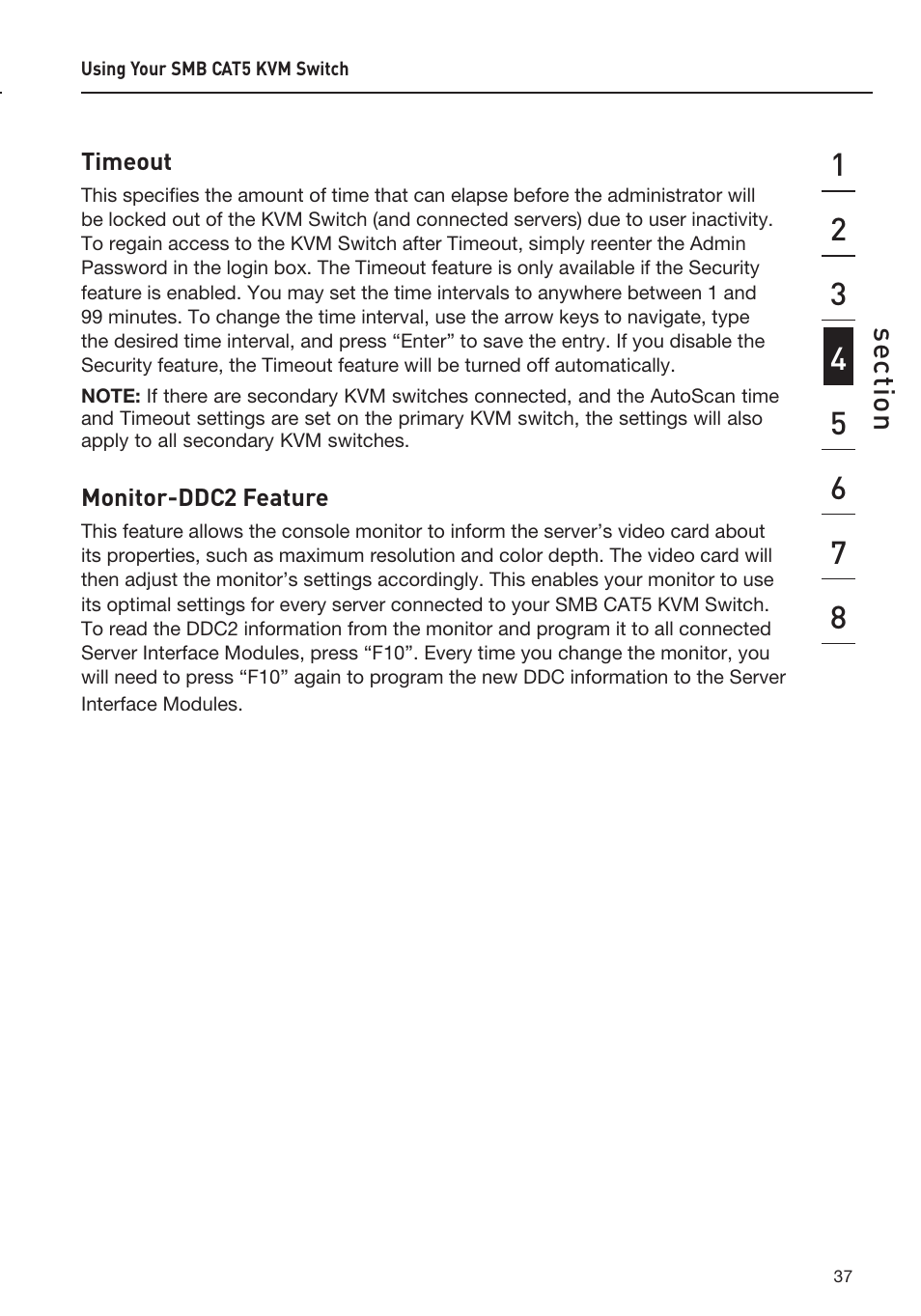 Se ct io n | Belkin F1DP108AEA User Manual | Page 40 / 306