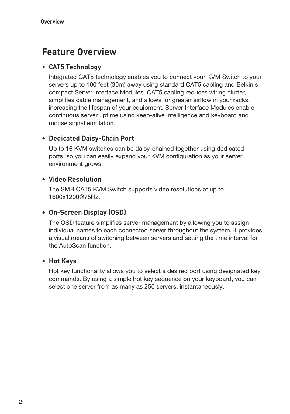 Feature overview | Belkin F1DP108AEA User Manual | Page 5 / 306