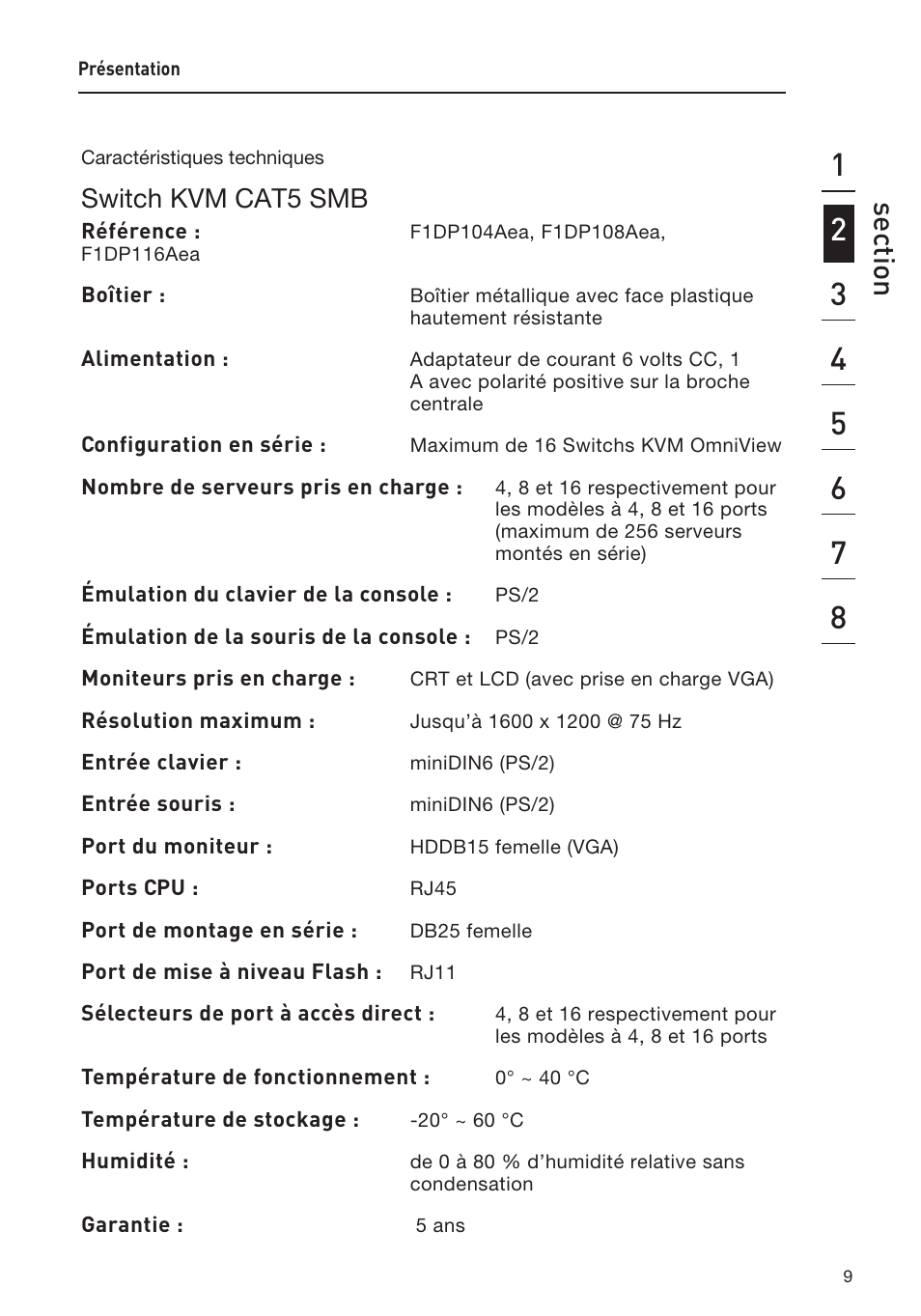 Switch kvm cat5 smb | Belkin F1DP108AEA User Manual | Page 63 / 306