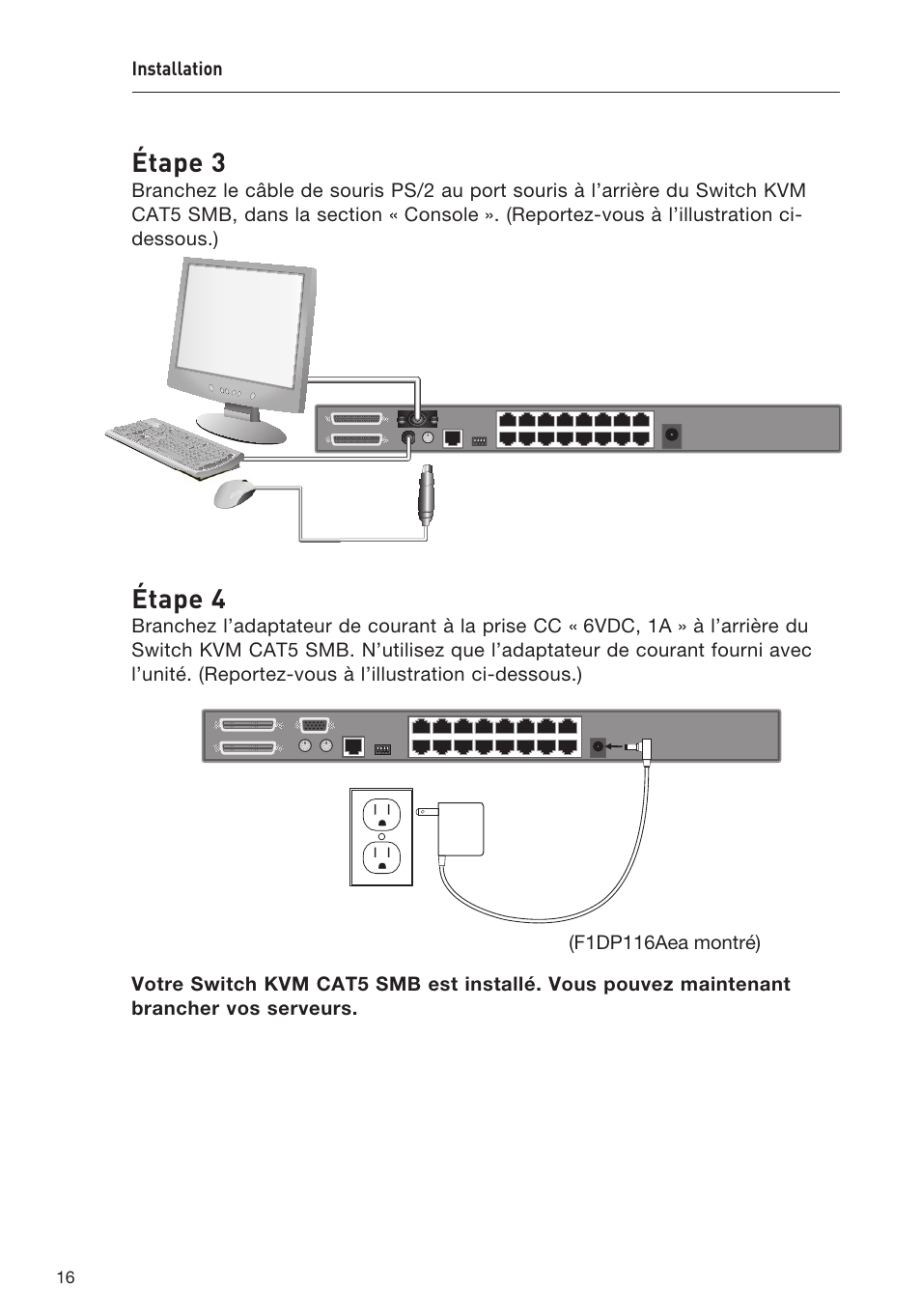 Étape 3, Étape 4 | Belkin F1DP108AEA User Manual | Page 70 / 306