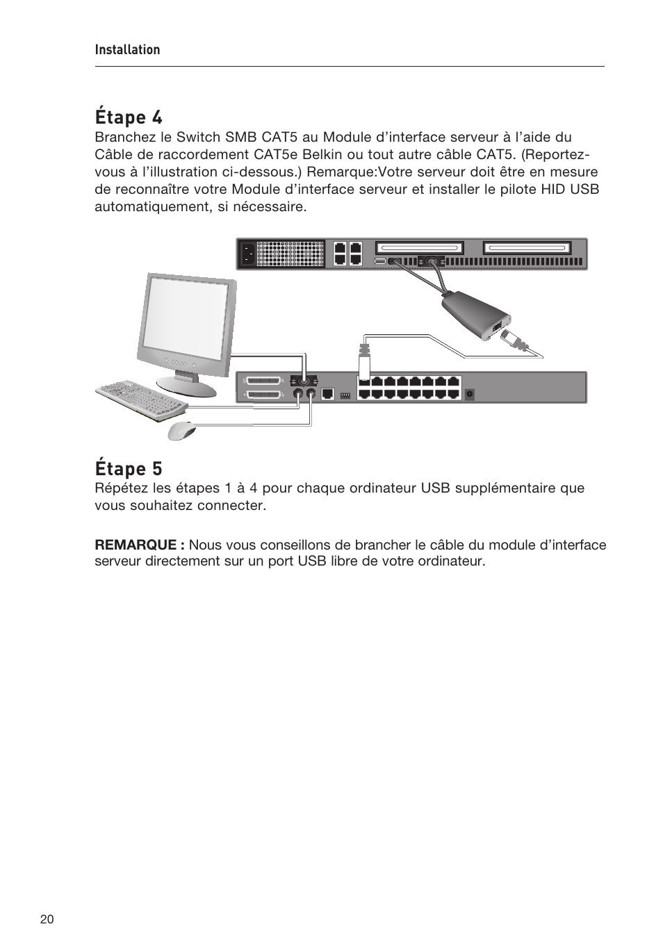 Étape 4, Étape 5 | Belkin F1DP108AEA User Manual | Page 74 / 306