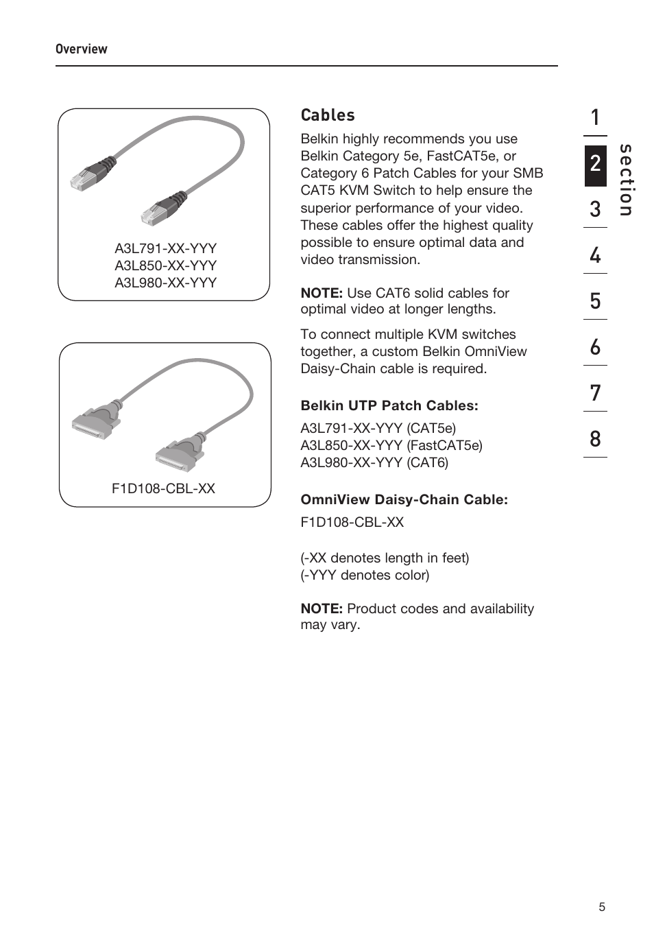 Se ct io n | Belkin F1DP108AEA User Manual | Page 8 / 306