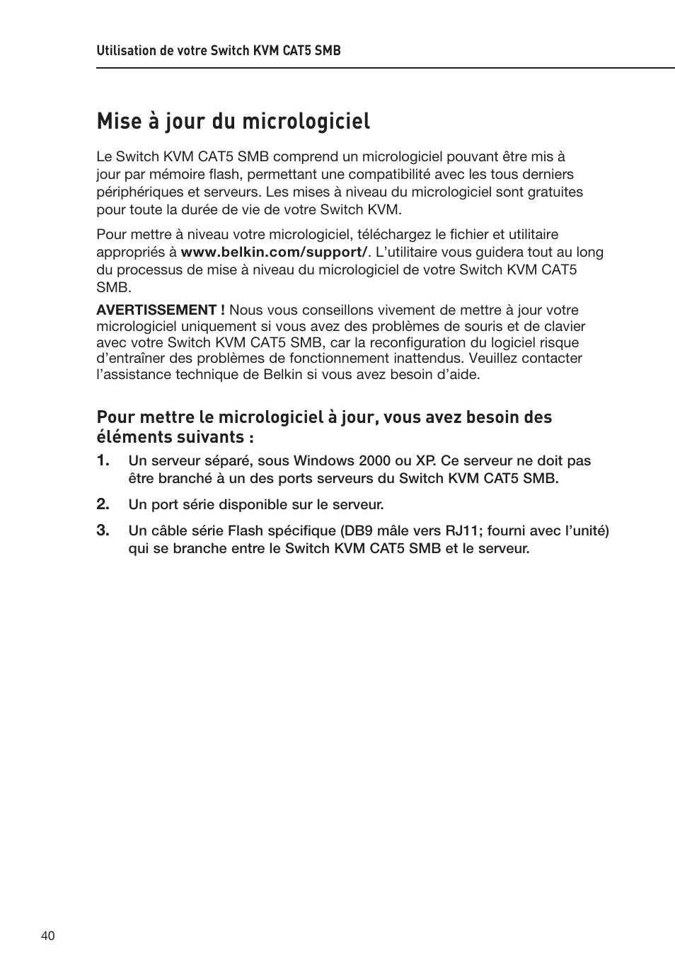 Mise à jour du micrologiciel | Belkin F1DP108AEA User Manual | Page 94 / 306