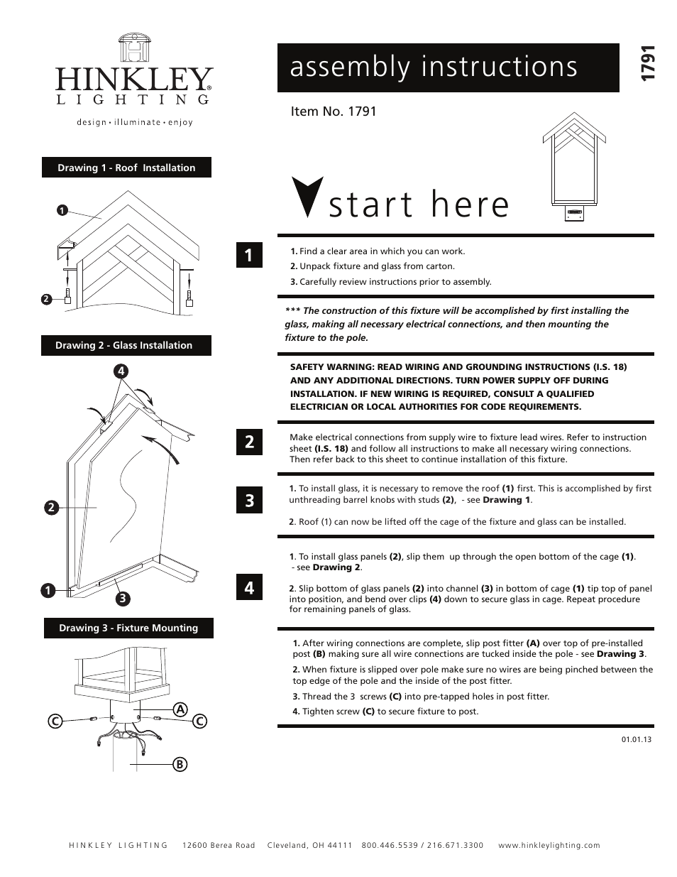 Hinkley Lighting HOLBROOK 1791 User Manual | 2 pages
