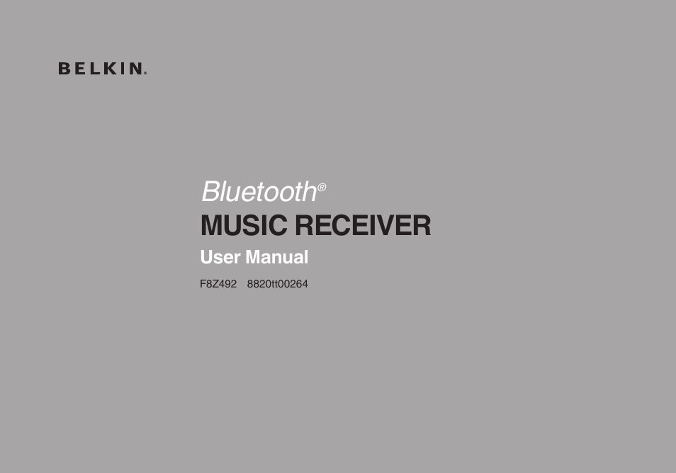 Belkin Bluetooth Music Receiver F8Z492 8820tt00264 User Manual | 14 pages