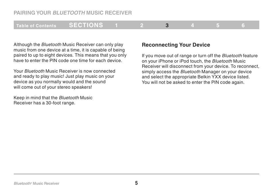 Belkin Bluetooth Music Receiver F8Z492 8820tt00264 User Manual | Page 7 / 14