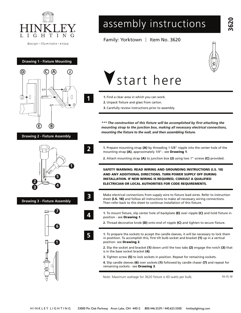 Hinkley Lighting YORKTOWN 3620AN User Manual | 2 pages